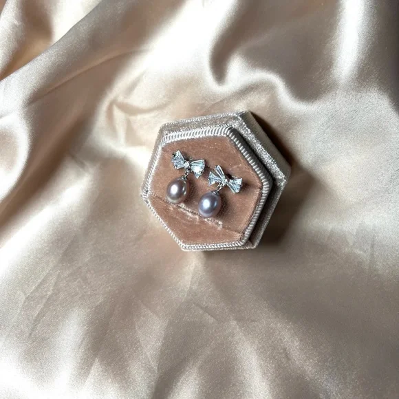 Genuine Fresh Water Pearl Earrings 925 Sterling Silver Teardrop Pearl - Picture 5 of 10